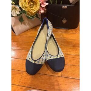 Rothy's The Square Shoe Flats Midnight Tweed Black Blue Sz 9.5 (sh3000